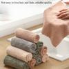 Dish Cleaning Towel Grid Coral Fleece Cloth Household Kitchen Cleaning Cloth Non-stick Oil Fast Drying Household Accessories