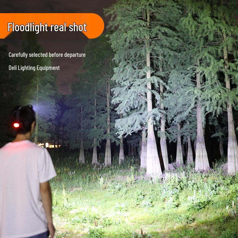 LED Dual Battery Induction Zoom Headlamp for Night Fishing