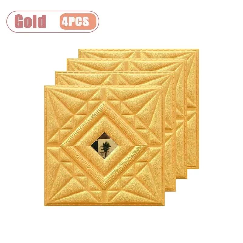 

4 шт. 30x30 см 3D Мягкая наклейка на стену Самоклеящаяся панель обоев для спальни, гостиной, DIY Домашний фон, украшение стены Other