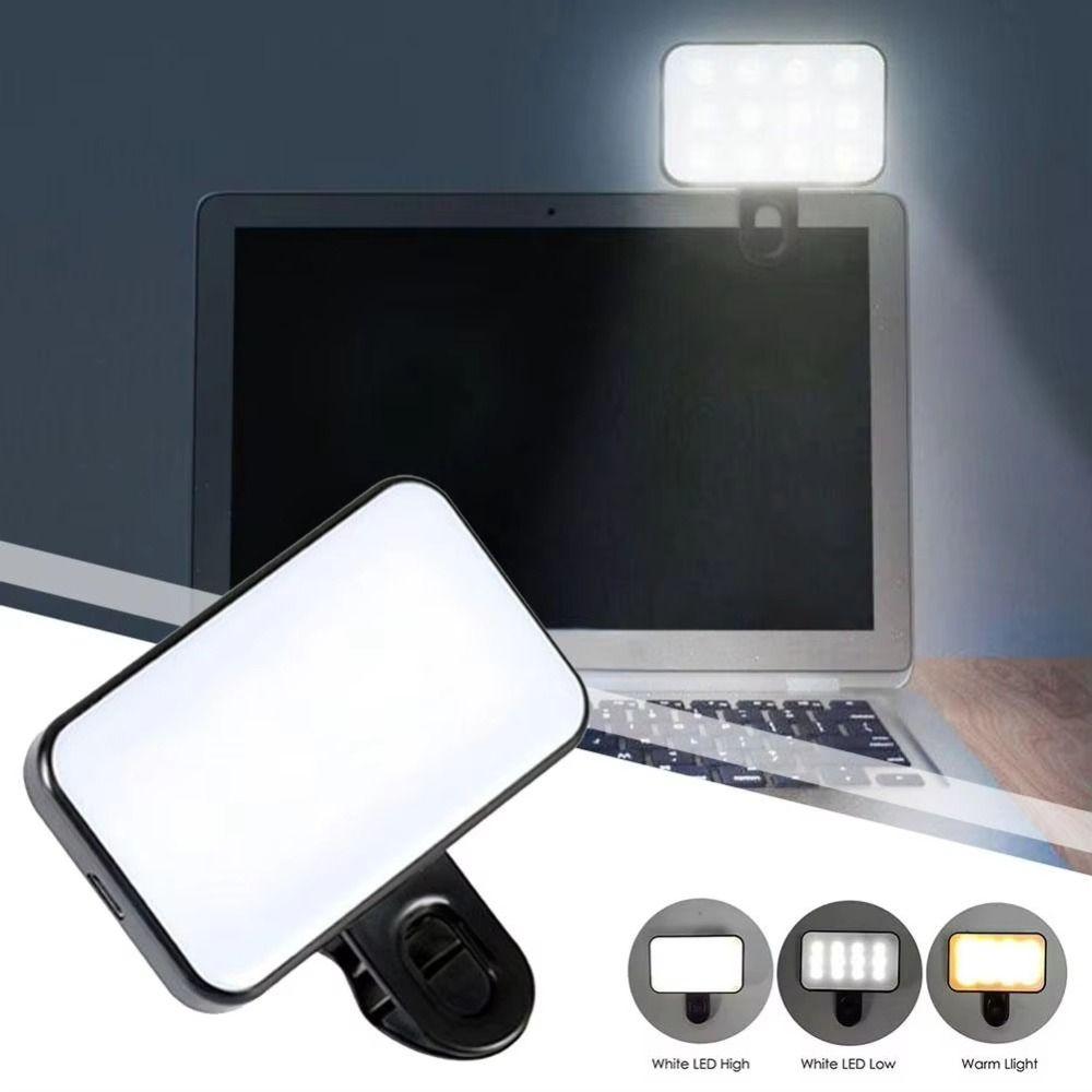 Adjustable Brightness Selfie Fill Light 3 Modes LED Fill Light  Laptop Use