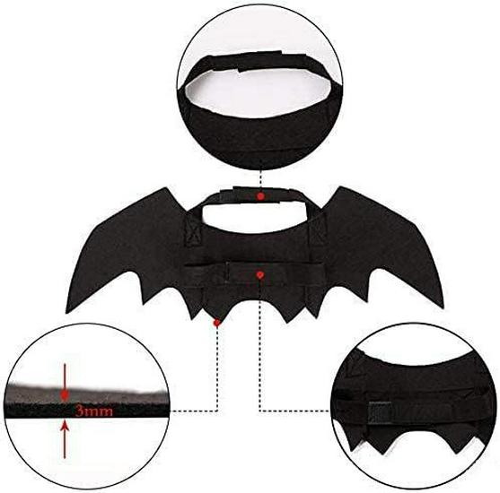 Pet Halloween Costume: Cat/Dog Bat Wings Harness, Black, European & American Style