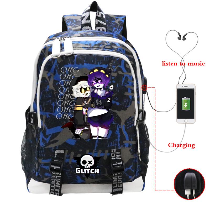 Murder Drones Peripheral Backpack USB Interface Cross-border Multifunctional Leisure Student School Bag