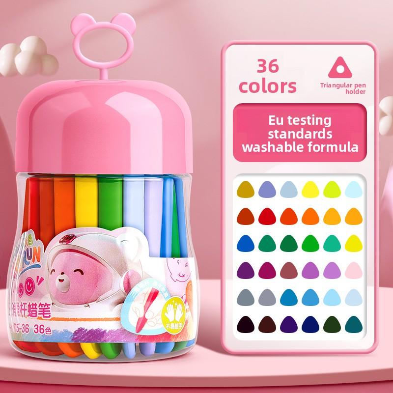 48 Colors Triangular Oil Pastels Smudge-Free Ergonomic Easy-Grip Break-Resistant Kid-Safe for Art Learning Creative Development