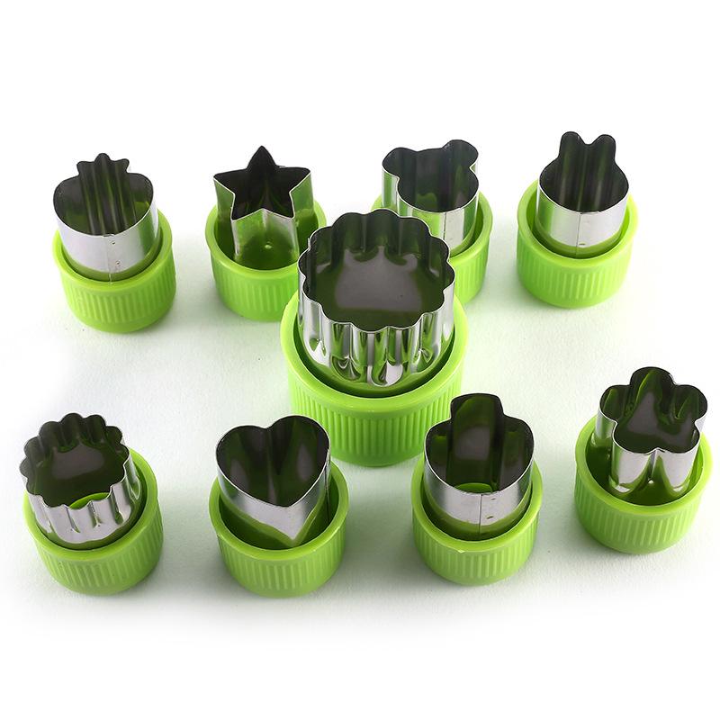9-Piece Stainless Steel Animal & Flower Vegetable Cutter Set for Baby Food & Noodles