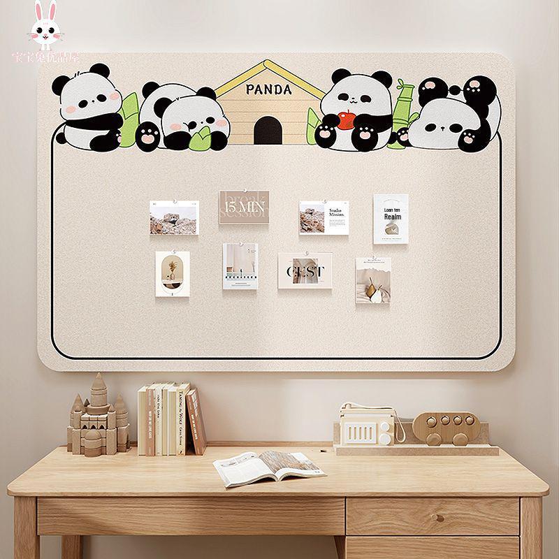 Panda Felt Board - No-Punch Cartoon Wall Sticker for DIY Photo & Message Display