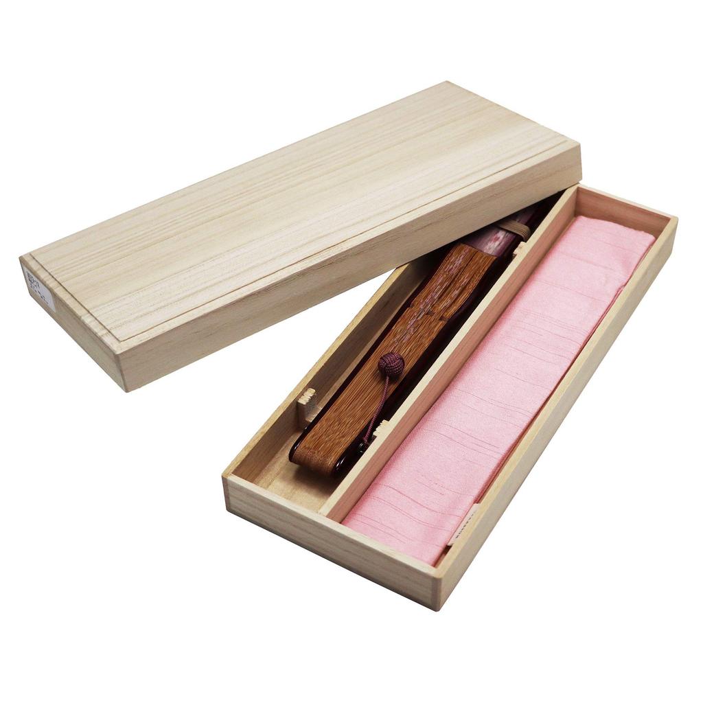 Stylish Business Fan Set with Fan Case and Handkerchief Maiou Pente [Osaka Choseido] Women's - (Pink)