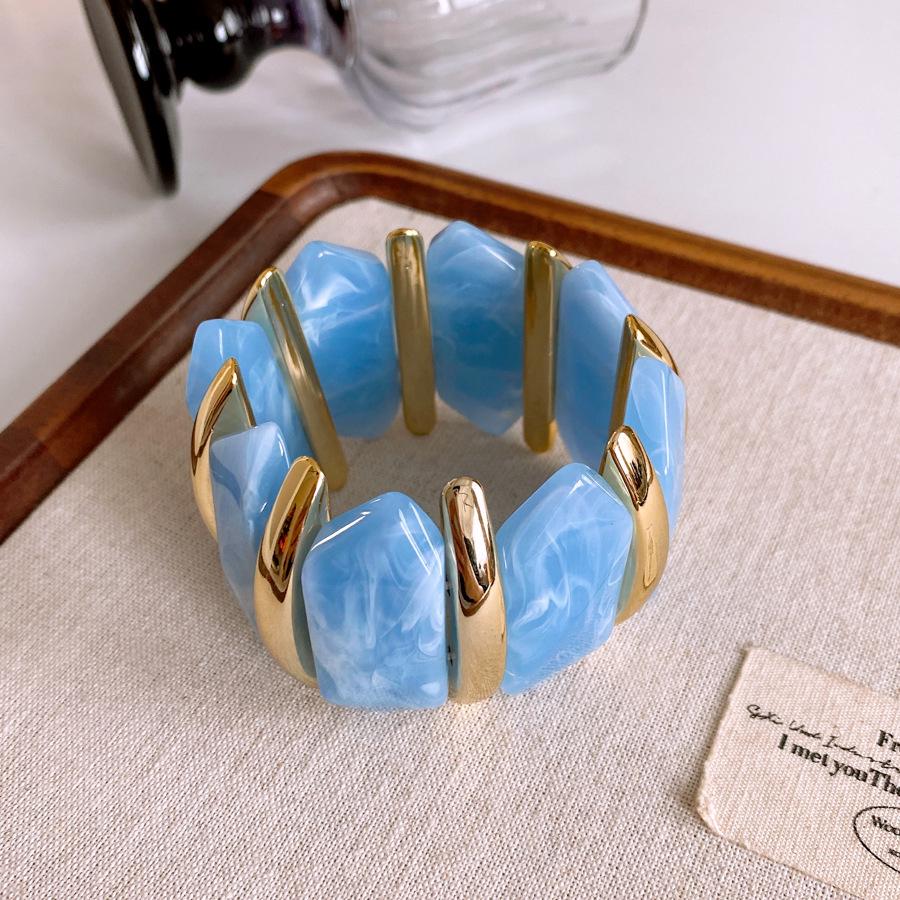 Bracciale Ovale in Acrilico Marmo Europeo e Americano - Pezzo di Gioielleria Retro alla Moda