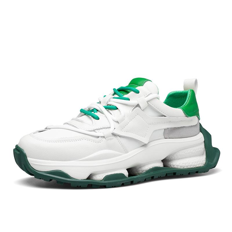 

Папины кроссовки мужские на платформе весенние мужские модные кожаные с тканью спортивные и повседневные кожаные белые кроссовки кеды 44