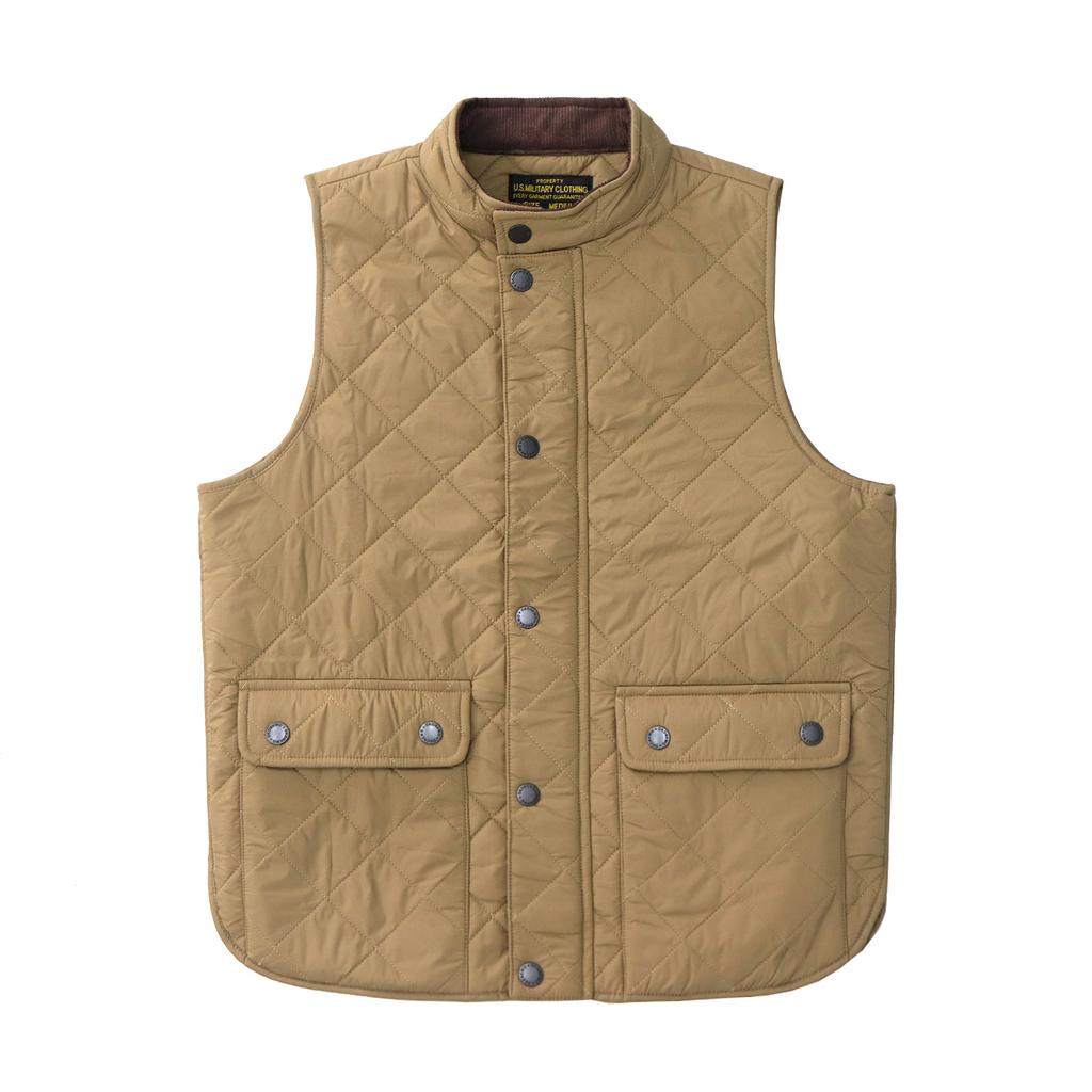 Replica Quilted Cotton Vest for Men American Retro Casual Solid Color Stand Collar Diamond Pure Cotton Work Vest Jacket