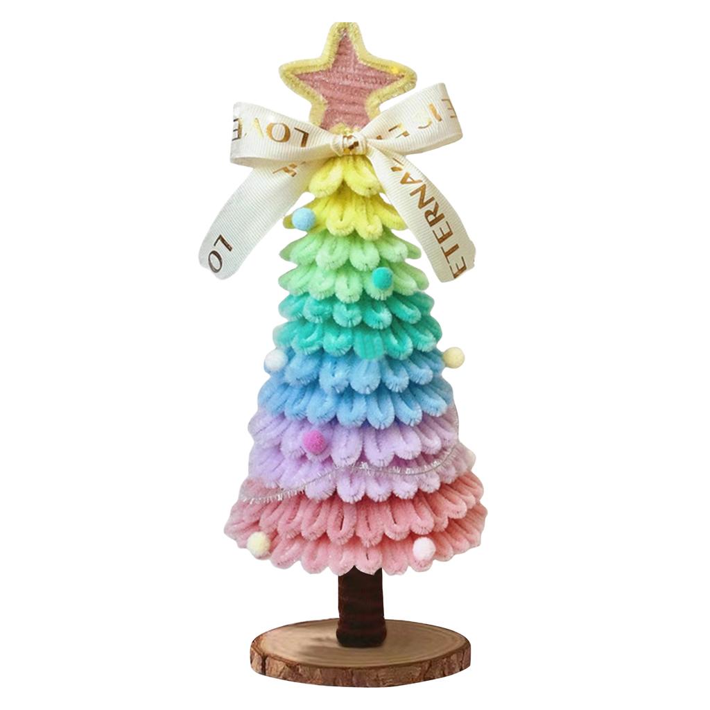 DIY Handmade Christmas Tree Kit Pipe Cleaners Cute Christmas Tree Ornament for Home Office Table Decor