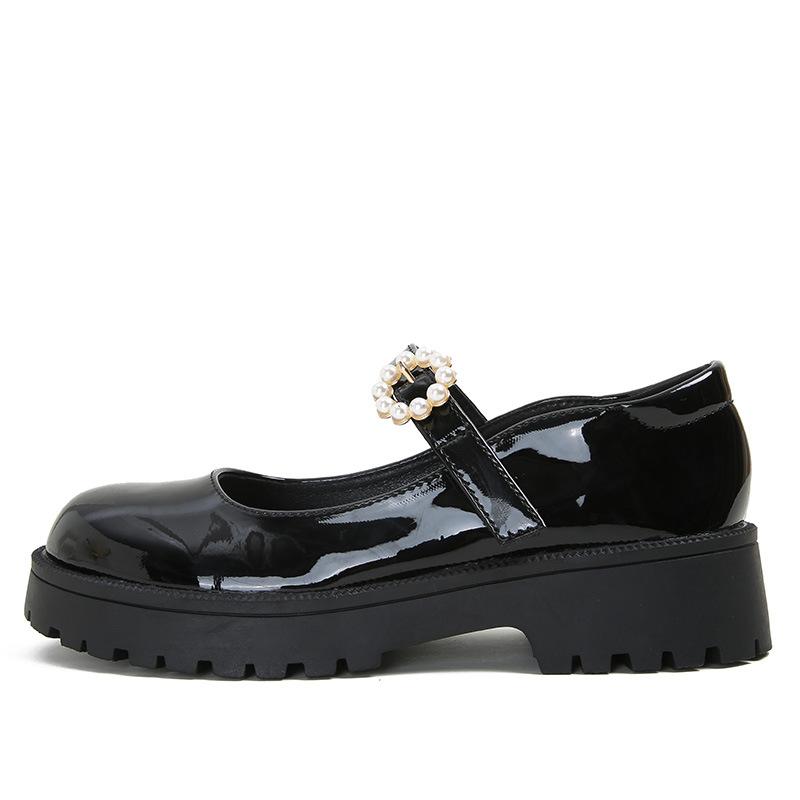 Neue Loafer Damenschuhe Dicker Absatz Dicke Sohle Retro College Style JK Schuhe Mary Jane Schuhe Große Größe Kleine Lederschuhe Damen