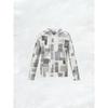 Printed Design Geometric Gray White Pattern Print casual style women's casual jacket
