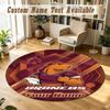 Round Rug Custom NameBrisbane Broncos Pattern Non Slip Carpet Home Floor Decor