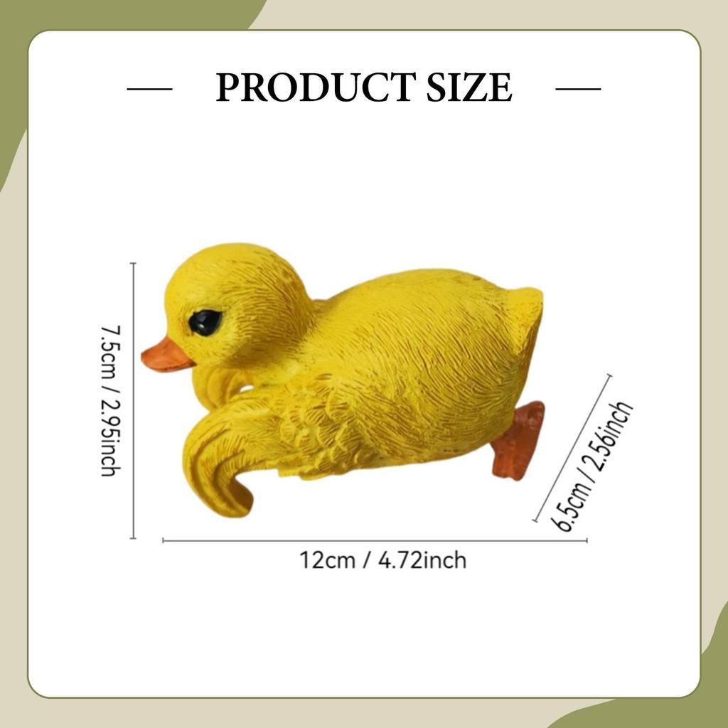 Duck Flower Pot Hugger Miniature Figurine Resin Animal Sculpture for Decorative Garden Accessories