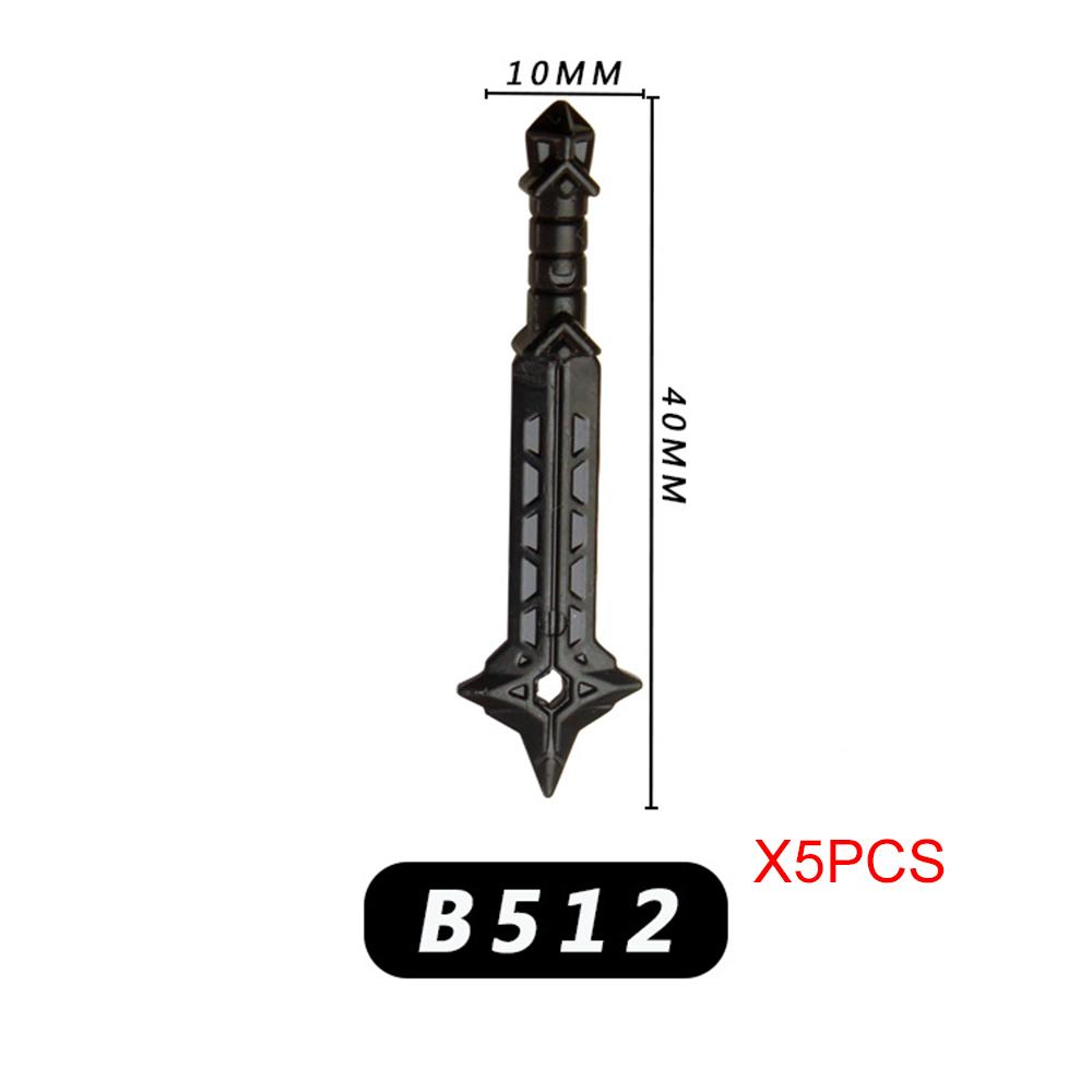 MOC Medieval Weapons Building Blocks Army Soldiers Figures Military Accessories Knife Sword DIY Bricks Toys For Children