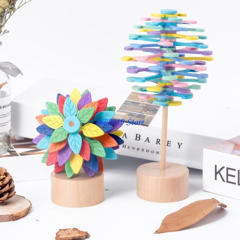 Q0Kb Colorful Wand Stress Relief Toy Rotating Lollipop Creatively Art Decoration Office Decompression Boy Girls