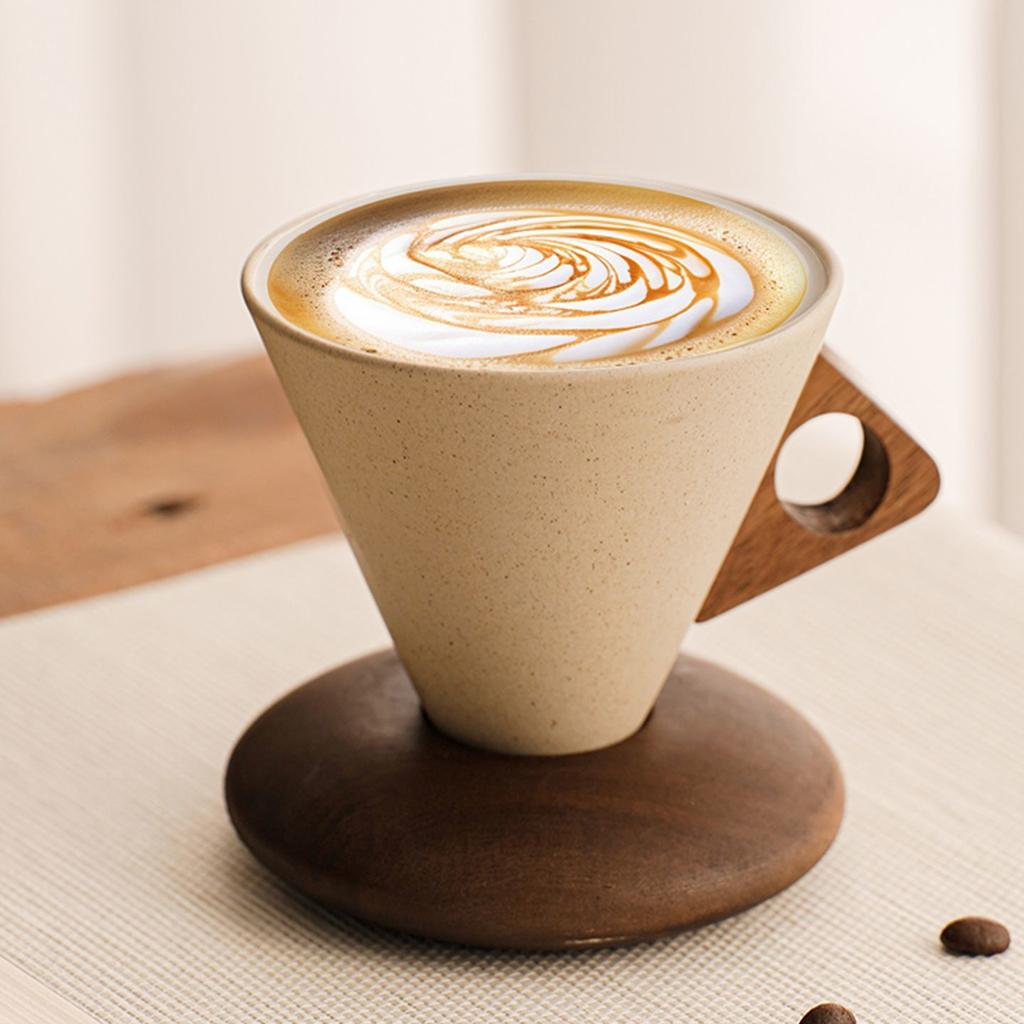 Creative Ceramic Coffee Cup and Saucer Vintage Latte Coffee Mug Exquisite Afternoon Tea Flower Tea Coffee Cup Home Breakfast Mug
