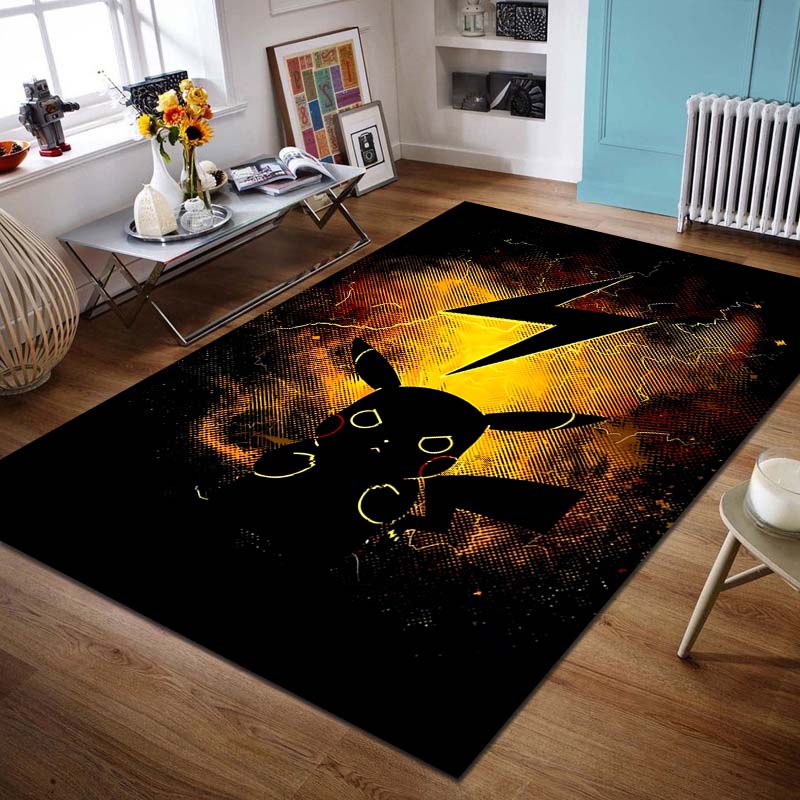 Japan P-Pokemon Pikachu Pattern Cartoon Carpets for Living Room Bedroom Bedside Floor Mat Area Rug Home Decor Luxury Gifts