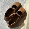Retro Pleated Square-toe Single Shoes, One-strap Soft-soled Flat Shoes, Flat Women's Shoes