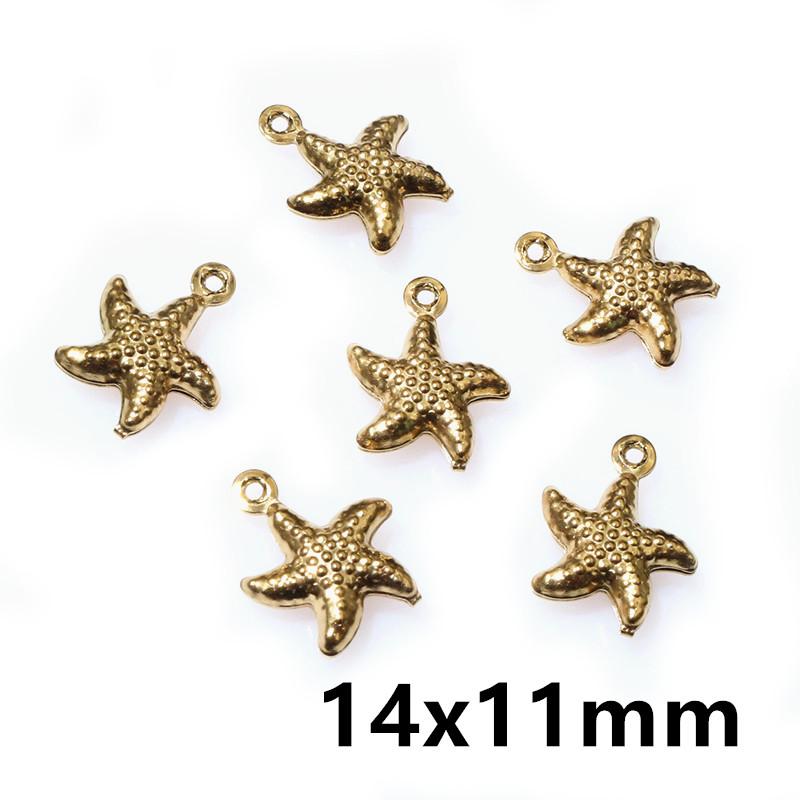 20pcs Shell Starfish Lobster Charms Pendant Stainless Steel Crafts DIY Jewelry Making Accessories for Necklace Bracelet Earrings