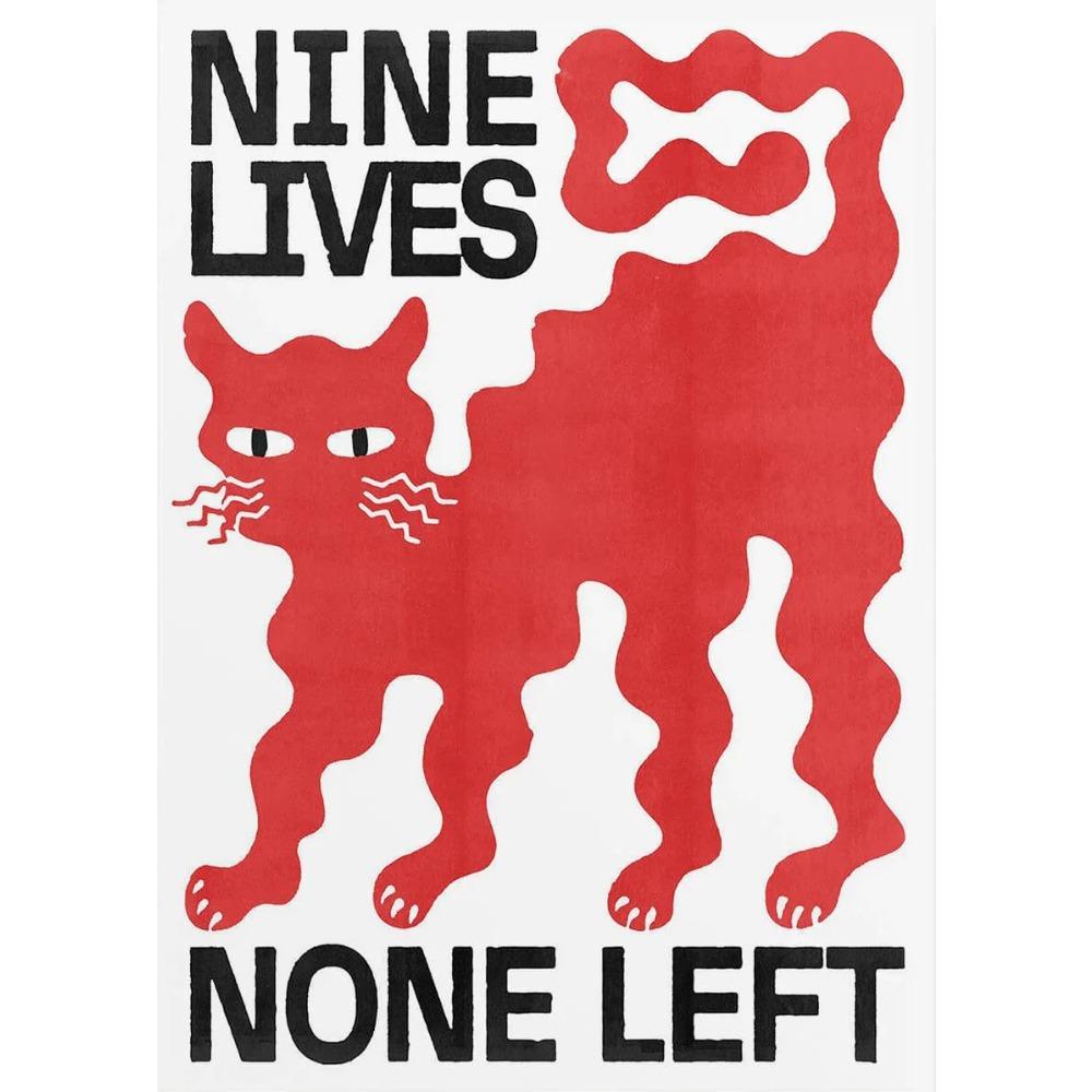 Japanische Katze isst Nudeln Leinwandposter Katze Kaffee Bonjour Mon Amour Küchenwandkunst Drucke für modernes Wohnzimmer Heimdekor