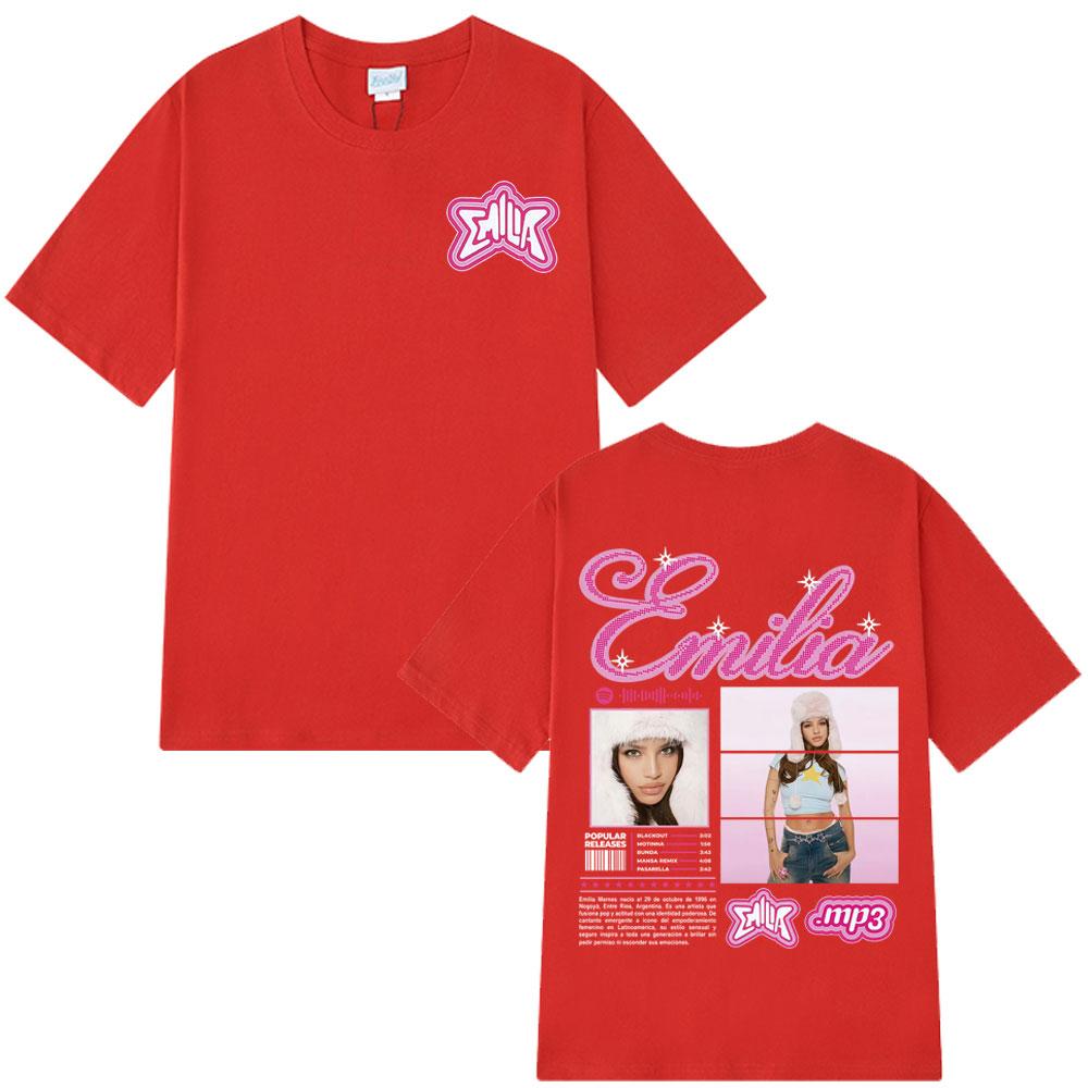 2025 Summer Graphic  Singer Emilia Mernes MP3 Tour Clothing for Men Aesthetic 100 Pure Cotton Breathable Leisure Tshirt Y2k