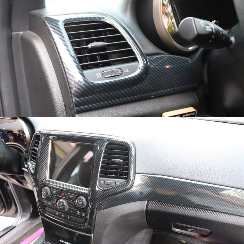 For Jeep Grand Cherokee Car Steering Wheel Dashboard Panel Cover Decoration Sticker Full Sets Interior Modification Accessories