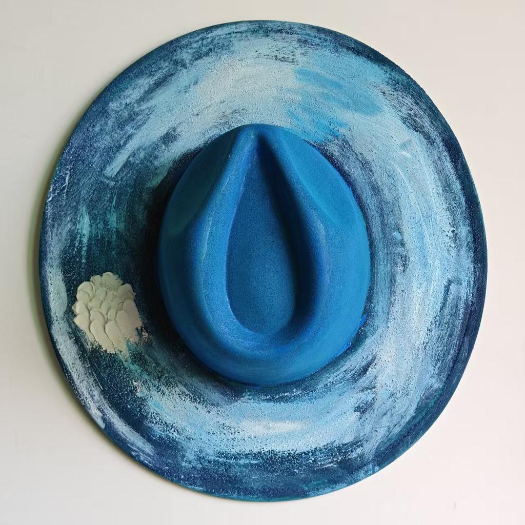 2025 New special suede hats Men women painted Fedoras unqiue Hand-painted fedora Jazz hat Top hats 2024 sombrero british cup hat