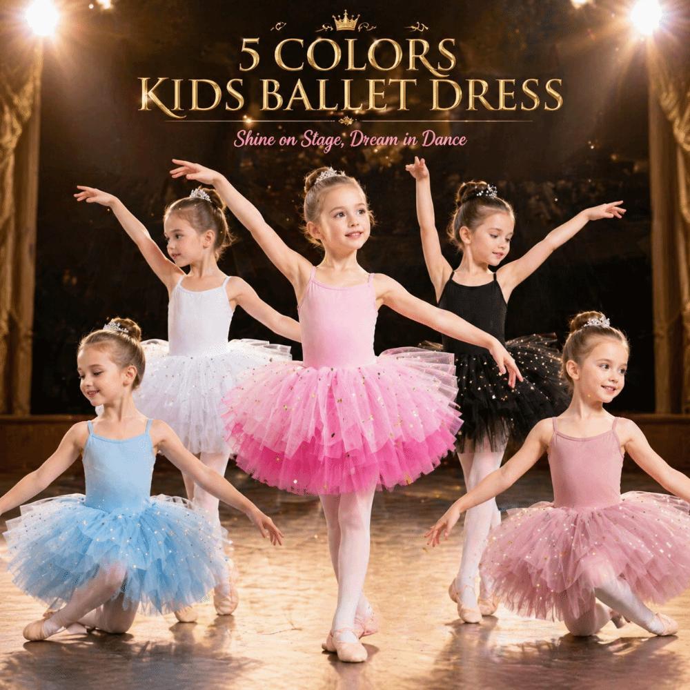 Short Sleeve Ballet TuTu Dress Sequin Ballet Performance Costume Party Dance Dress Grading