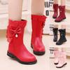 Children's Cotton Shoes Warm Boots Girls Autumn and Winter High Leather Boots