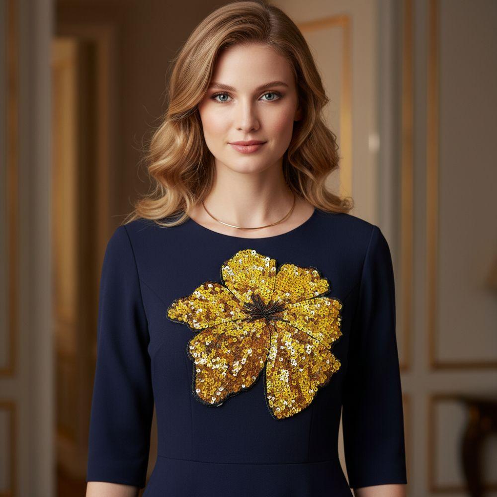 Fashion Large Flower Sequined Embroidery Applique Shinning Clothing Decoration Sequins Flowers Parches Clothing Patch Clothes