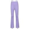 2023 Women's Fashion: European & American Style High-Waisted Micro-Flare Solid Color Elastic Pants