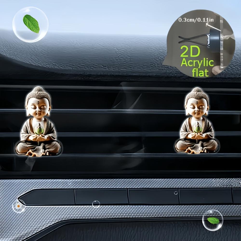 2D flat buddha car vent clip decorative diffuser (fragrance not included), car interior decoration, aromatherapy clip, ideal for holiday gifts