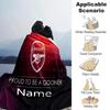 Proud Arsenal Fan Personalized Name Blanket Multi-purpose Customizable Blanket Ultra-Soft Perfect for Living Room Livingroom Bed Nap