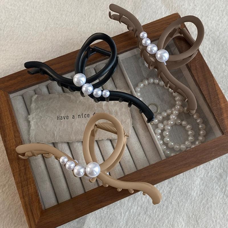 Koreanische Perlen Wellen Hai Haarspange - Retro Mode Haaraccessoire