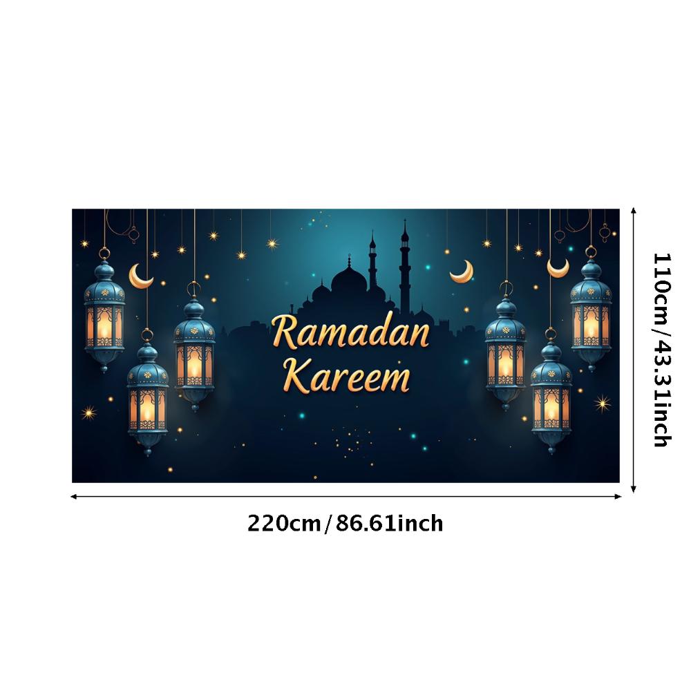 Bannière Ramadan Kareem Toile de fond Lanternes Lumières Décoratif Festival Fête Événement Célébration Graphique Décor Islamique Arrière-plan