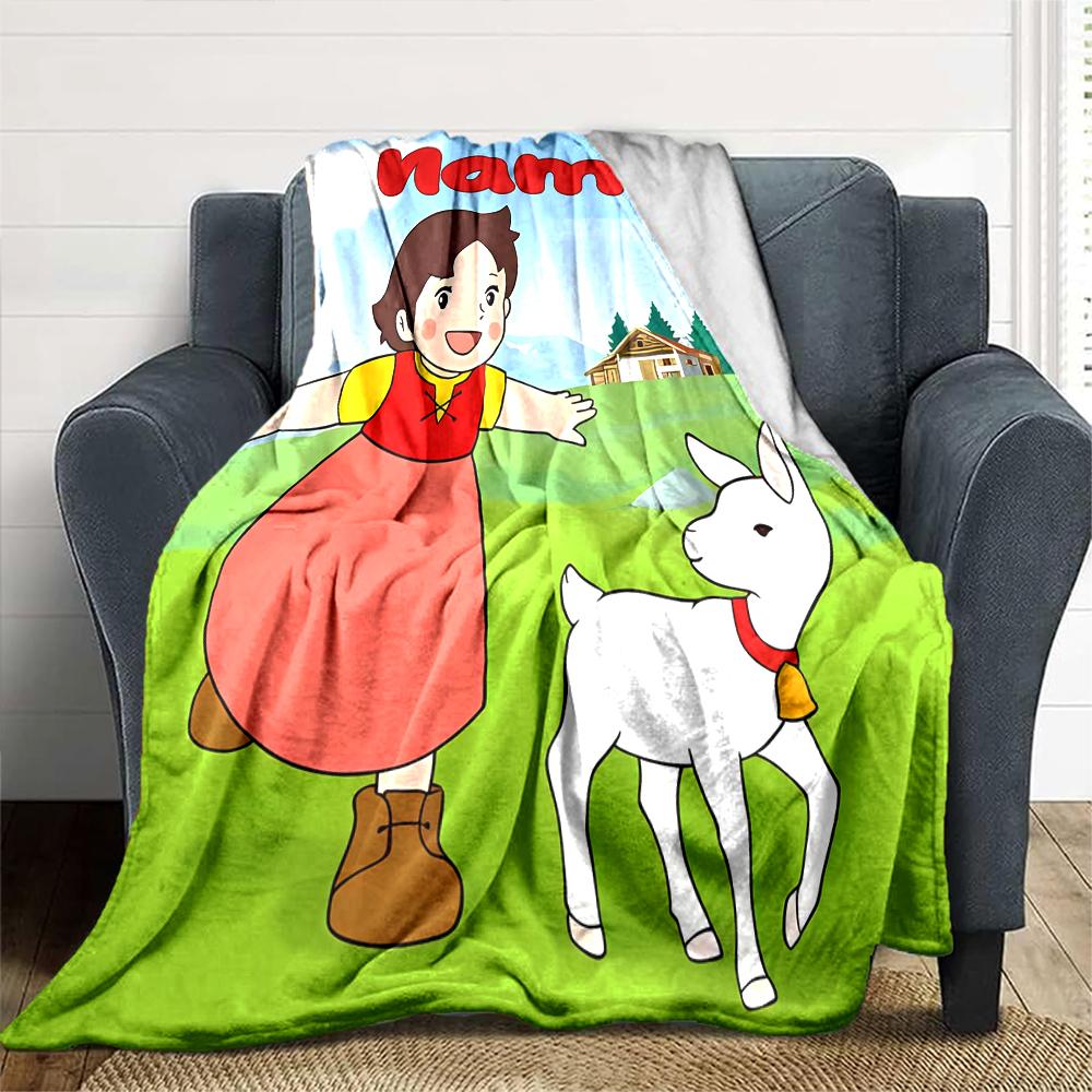 Customiz Name Personality Heidi Blanket Soft &Warm Sofa Office Bed Travel Lunch Break Blanket, Gift Suitable All Seasons
