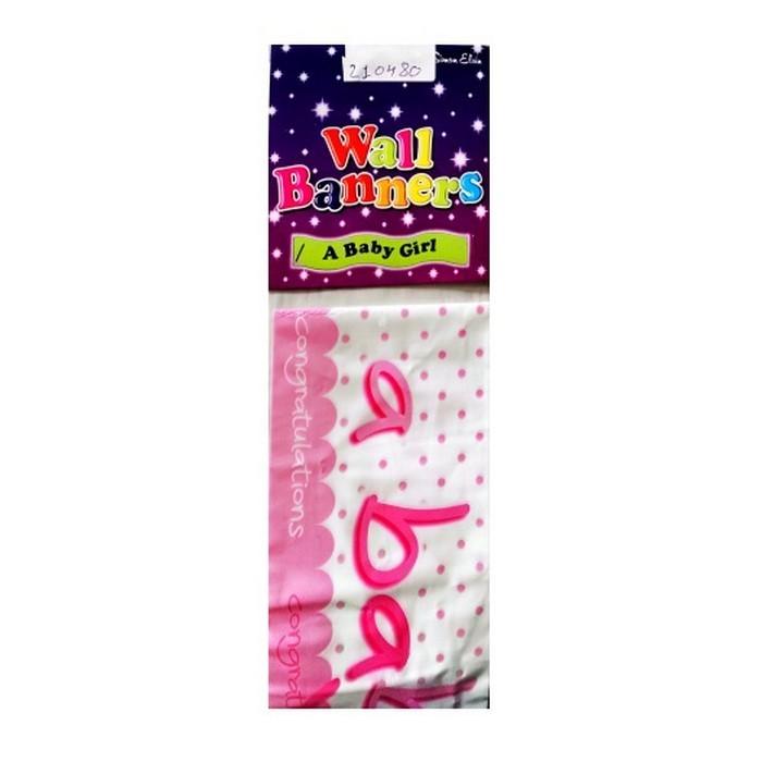 Simon Elvin Banner de pared de felicitaciones por una niña One Size blanco/color rosa