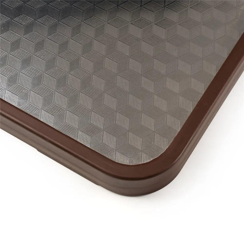 Double-sided Solid Wood Cutting Board Non Slip Wooden Stainless Steel Cutting Board Antibacterial Vegetable Cutting Board