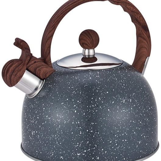 2.5L stainless steel electric kettle enamel induction cooker whistle kettle 2.5l gray marble kettle