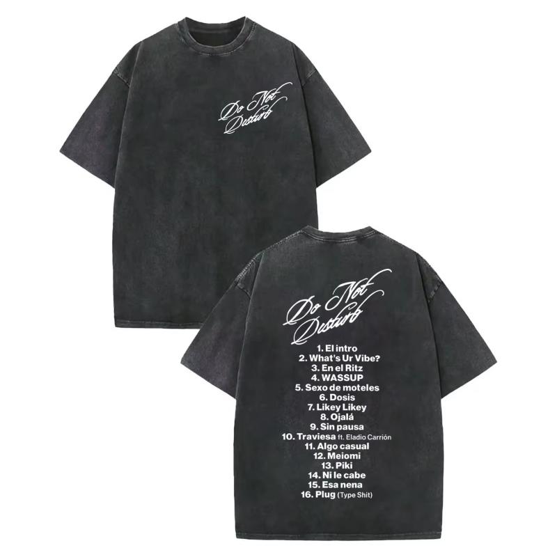 Vintage Washed Young Miko Do Not Disturb Album Graphic T Shirt Fashion Hip Hop Short Sleeve Tshirt Unisex Women Oversized Tshirts