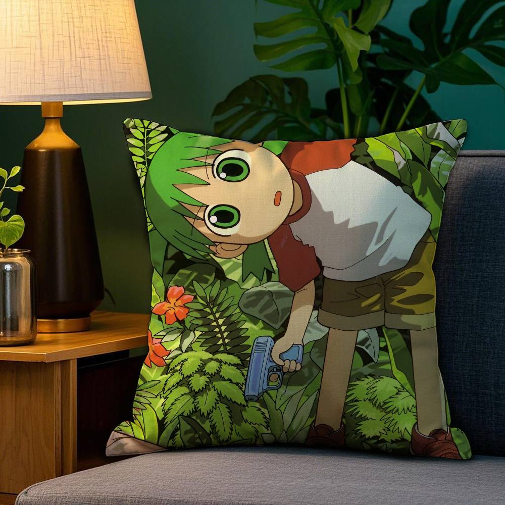 Healing Anime Cute Y-Yotsuba Pillow Case Anti-dustmite Pillowcase Invisible Zipper Silky Short Plush Sofa Cushion Cover
