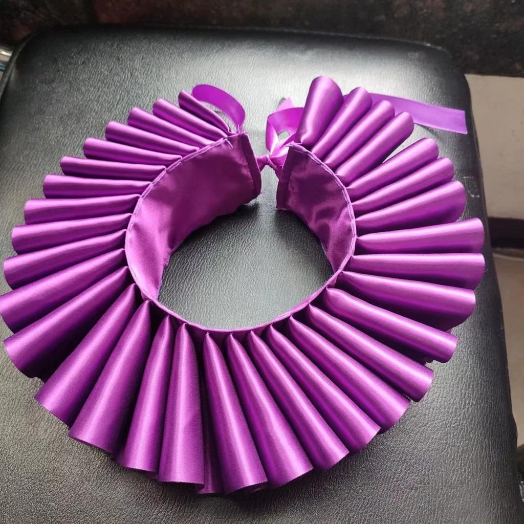 Renaissance Neck Ruff Elizabethan Lace Ruffle Fake Collar Vintage Clown Choker Shawl Detachable Collar Victorian Costume