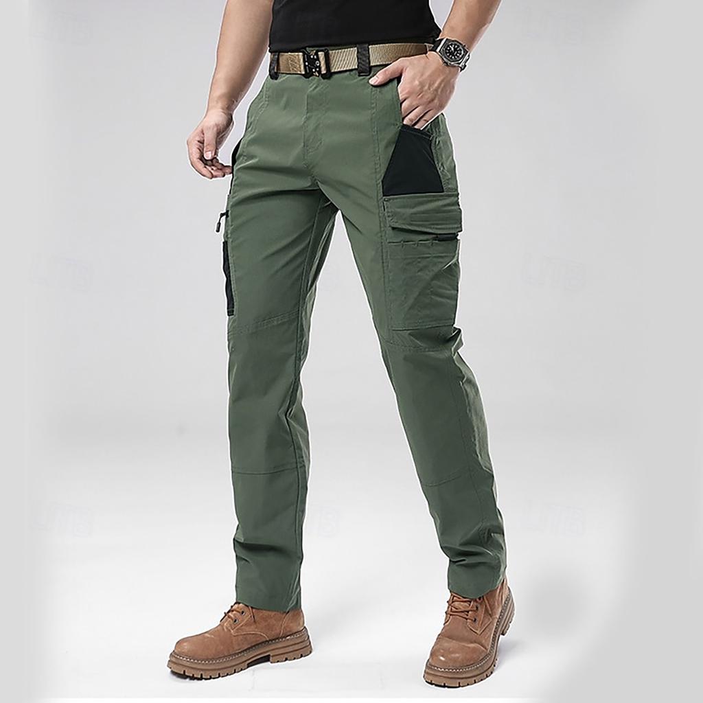 Men's Overalls Drawstring  Multi Pocket Casual Pants Hiking Pants Cotton Twill Pants
