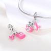 Charmscopper Plated Pink Cat Ear Bluetooth Headset Pendants Fit Charms Original Bracelet Beads Women Jewellery Making