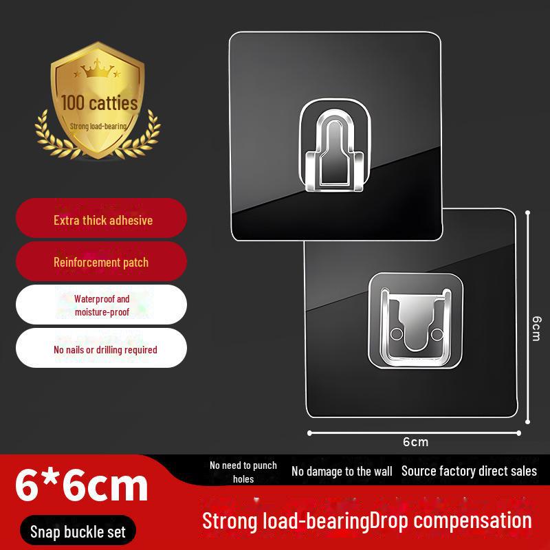 Traceless Punch-Free Sticky Hook: Strong, Multifunctional Acrylic Snap Buckle for Bathroom & Kitchen