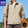 ROMON Men's Fleece-Lined Stand-Collar Casual Jacket