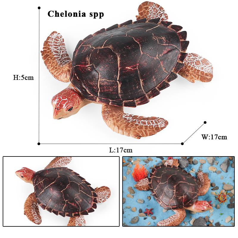 Oenux Ocean Animals Leatherback Tortoise Turtle Growth Cycle Sea Life Model Figurines Action Figures PVC Education Kid Toy Gift