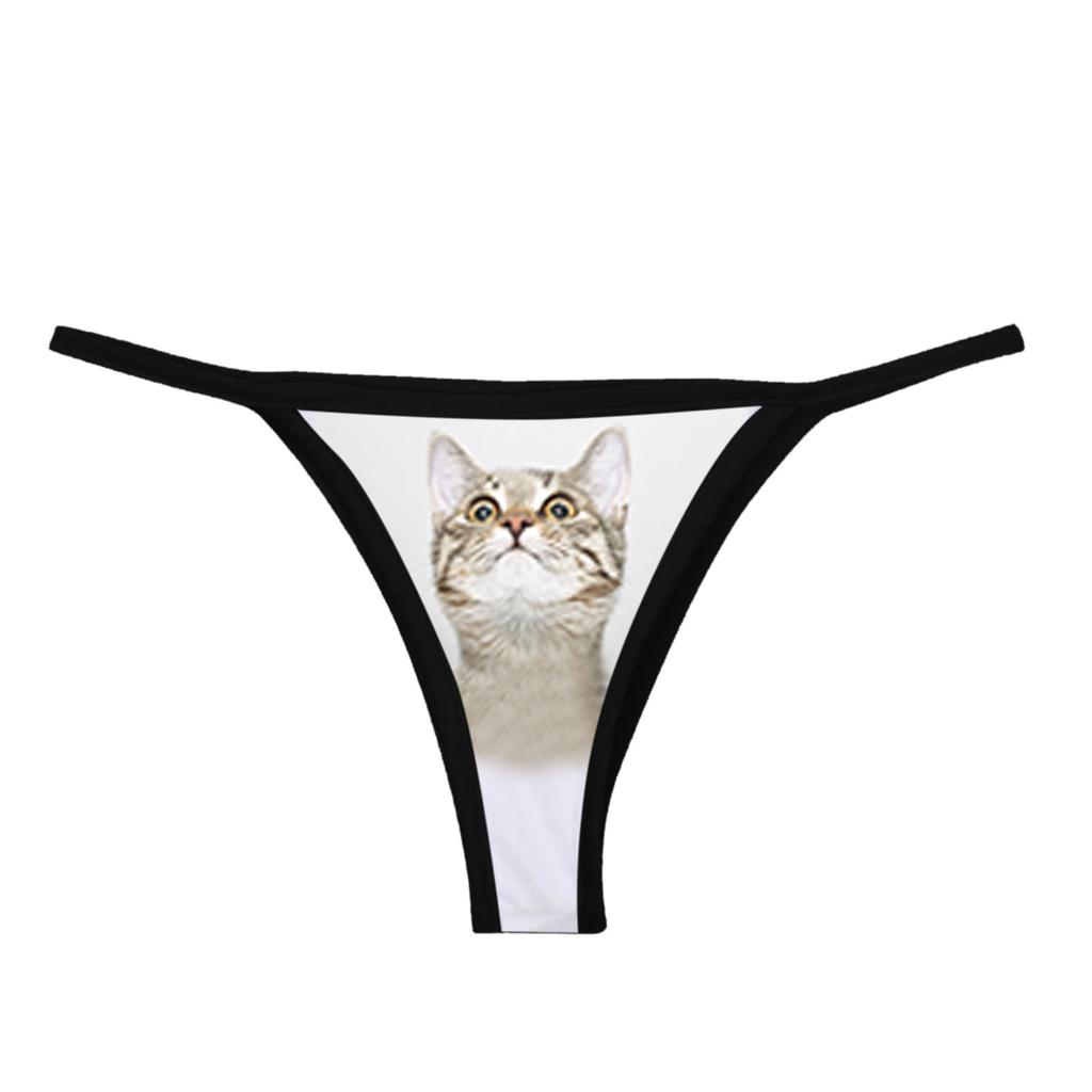 Lustiger Druck für Damen in Übergröße, einfarbig, hohe Taille, physiologische Unterwäsche