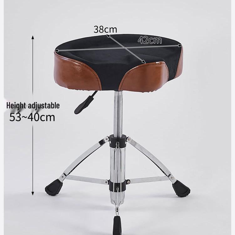 Adjustable Pneumatic Drum Stool with Swivel Saddle Backrest - Ideal for Jazz Drummers and Musicians of All Ages